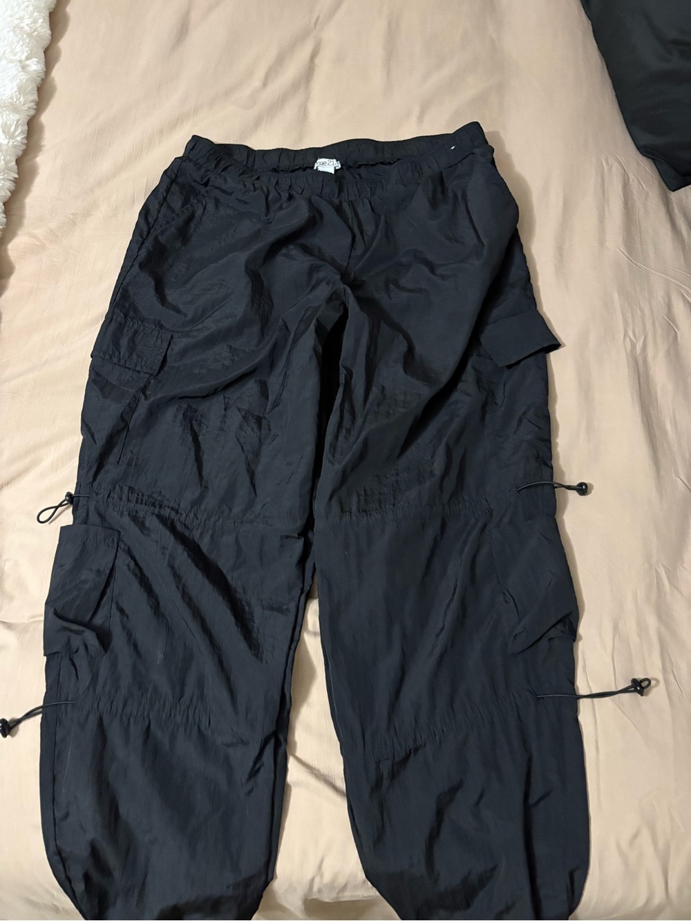 Rue21 Women’s Black Cargo Pants with Drawcords
